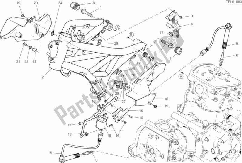 Todas as partes de Quadro, Armação do Ducati Supersport S 937 2020